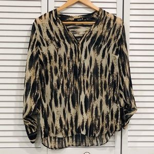 A.N.A animal print long sleeve tunic